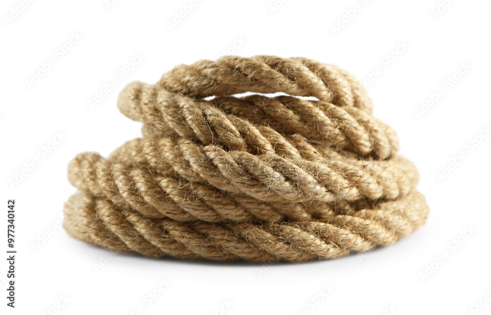 Bundle of hemp rope isolated on white Bundle of hemp rope isolated on white