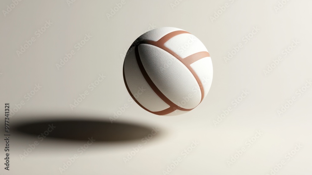 A volleyball icon with a shadow below, giving it a floating effect on a white surface.