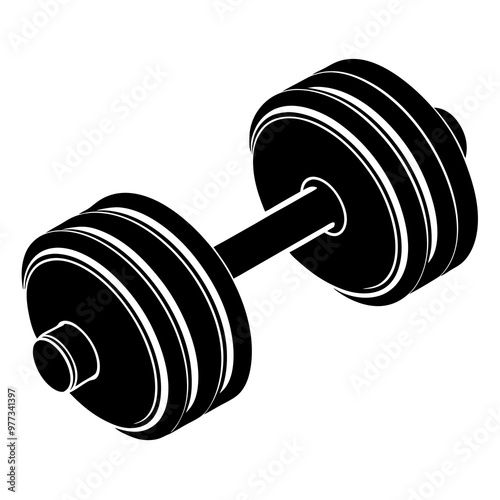 dumbbell silhouette isolated on white background