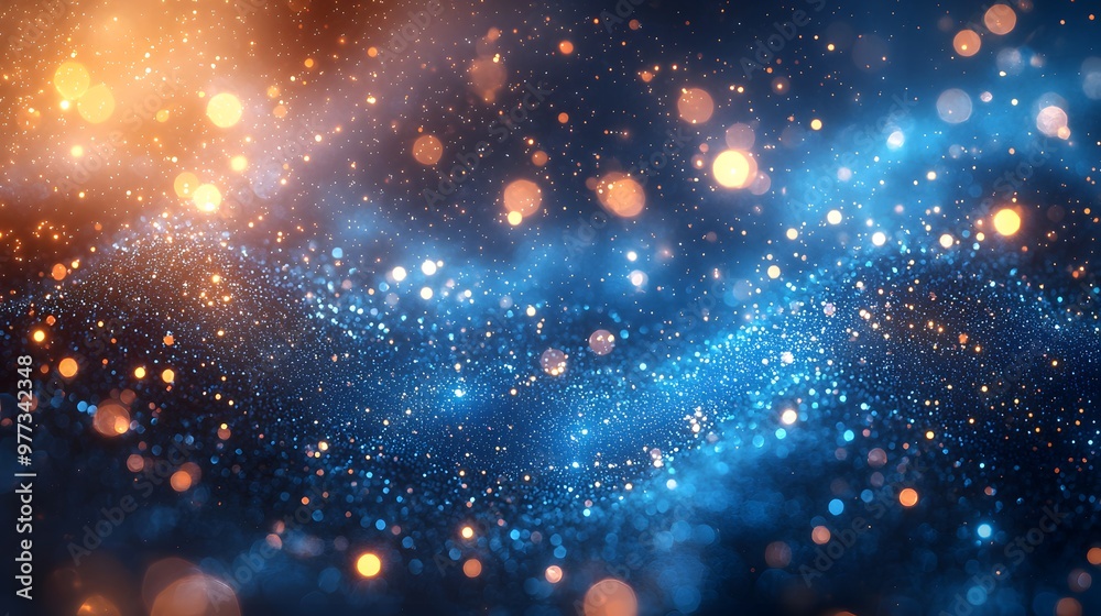 Glowing blue particles and shimmering bokeh lights in an abstract, dreamy background. The 3D design enhances the luminous, ethereal texture, creating a vibrant and magical atmosphere Glowing blue particles and shimmering bokeh lights in an abstract, dreamy background. The 3D design enhances the luminous, ethereal texture, creating a vibrant and magical atmosphere