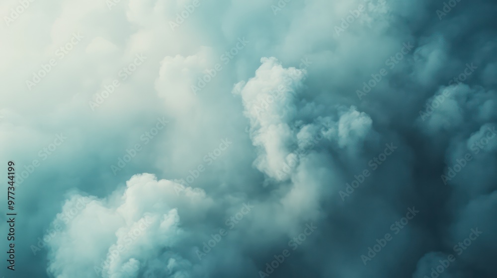 Obraz premium Smoky clouds drifting through the air, soft and diffuse, creating a dreamy and surreal visual effect.