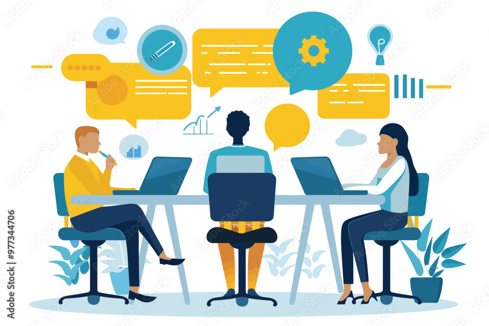 Team Brainstorming in Modern Workspace isolated Team Brainstorming in Modern Workspace isolated