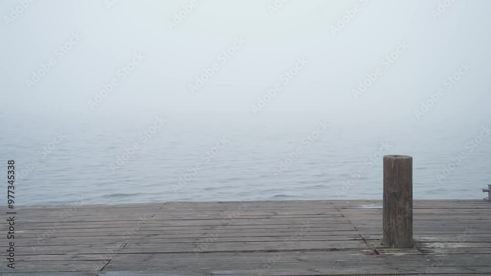 Wooden dock on a misty morning, background plate Wooden dock on a misty morning, background plate