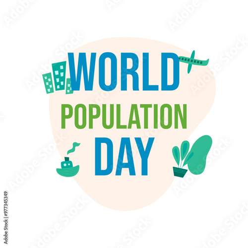World Population typo illustration