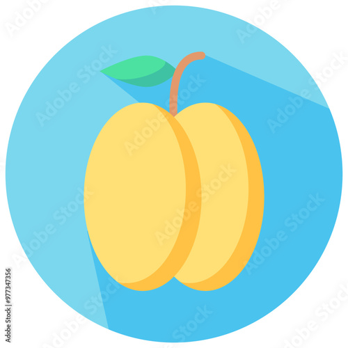 apricot round flat vector icon