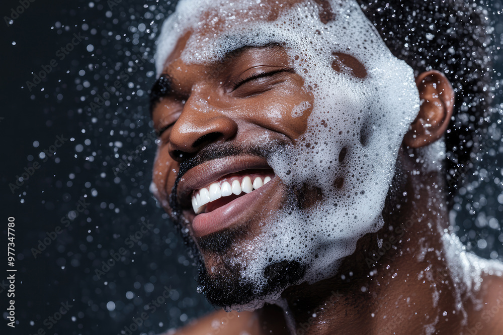 A person stands covered in foam, surrounded by flying water droplets, creating a dynamic and refreshing scene, likely enjoying a bath or shower experience. A person stands covered in foam, surrounded by flying water droplets, creating a dynamic and refreshing scene, likely enjoying a bath or shower experience.
