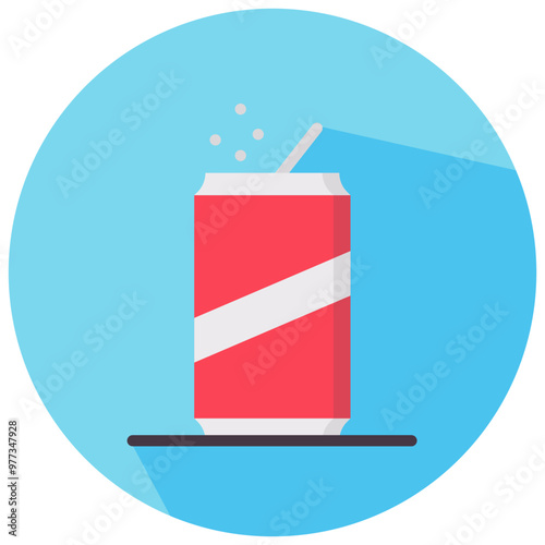 soda round flat vector icon