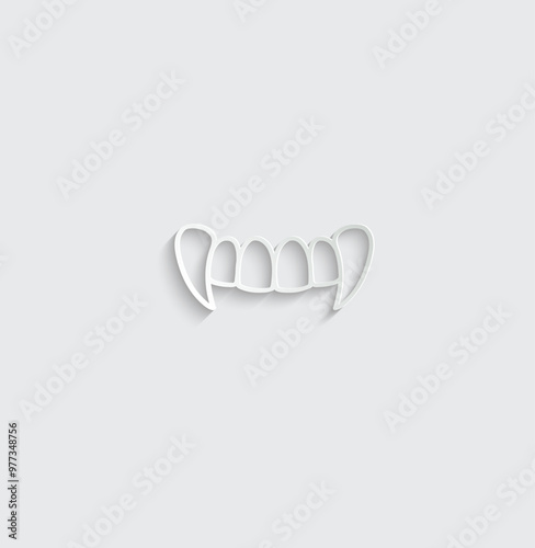 vampire teeth icon vector Halloween dracula