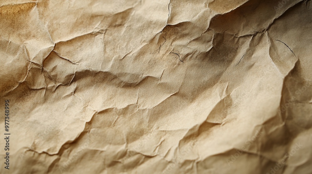 A close-up of an old parchment paper texture, with visible texture and soft, uneven edges, perfect for creating antique and historical-themed visuals.
