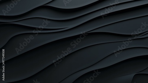 Black Abstract Wavy Background