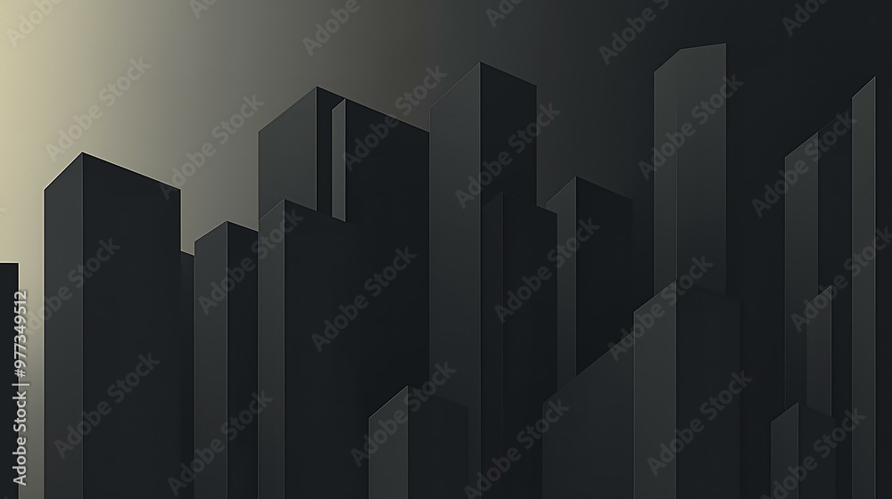 Abstract Black City Skyline Abstract Black City Skyline
