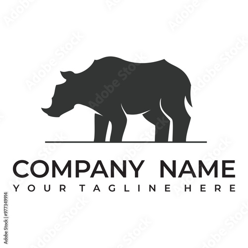 hippopotamus logo vector illustration design icon logo photo