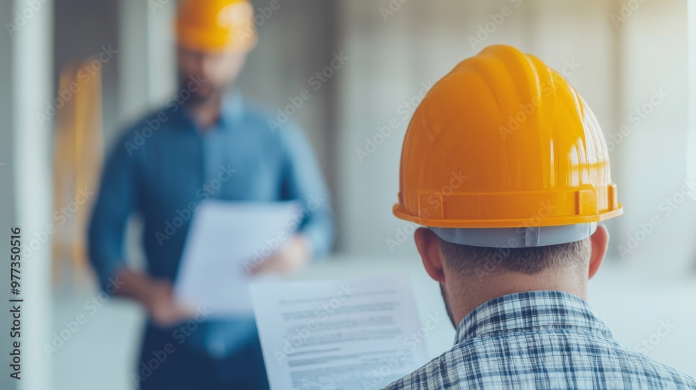 Entrepreneur reviewing project costs with an investor, documents obscuring their faces, infrastructure, capital investment Entrepreneur reviewing project costs with an investor, documents obscuring their faces, infrastructure, capital investment
