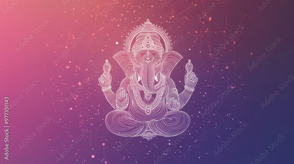 A beautiful and intricate illustration of Lord Ganesha on a vibrant abstract background, symbolizing wisdom and prosperity. A beautiful and intricate illustration of Lord Ganesha on a vibrant abstract background, symbolizing wisdom and prosperity.