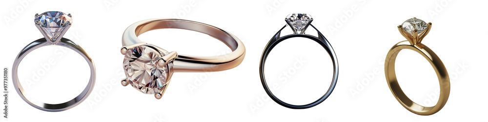 Gold ring with a diamond stone, transparent background, PNG. Gold ring with a diamond stone, transparent background, PNG.