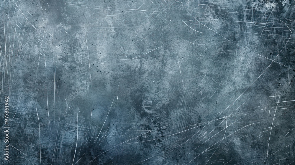 Obraz premium Scratched blue metal texture background. Industrial design for template and print.