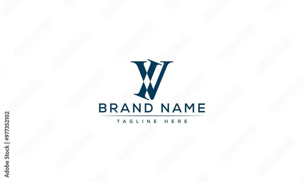 Logo design letter IV . Elegant modern. Vector template.