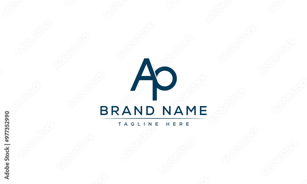 Logo design letter Ap . Elegant modern. Vector template.