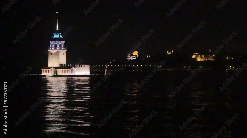 Wonderful video of the final version of the Istanbul Maiden's Tower after restoration, taken at night. Wonderful video of the final version of the Istanbul Maiden's Tower after restoration, taken at night.