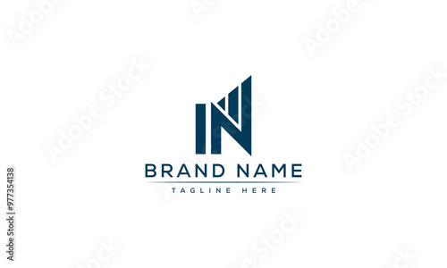 Logo design letter IN. Elegant modern. Vector template.