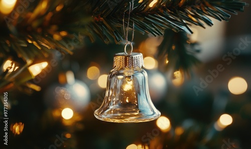 Wallpaper Mural A glass bell hanging from a Christmas tree Torontodigital.ca