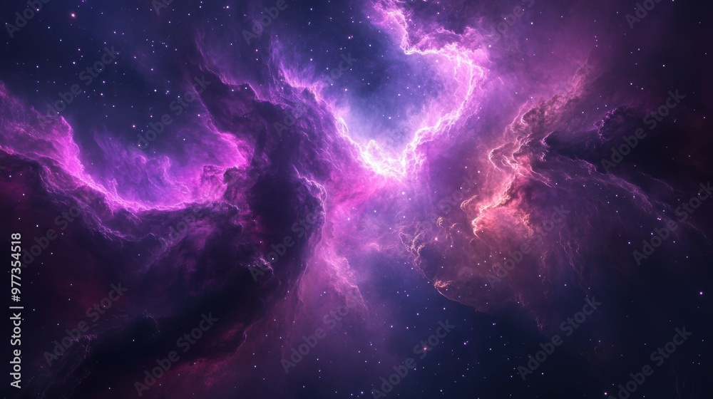 A stunning cosmic scene featuring vibrant purple nebulae and sparkling stars, evoking a sense of wonder and exploration in space. A stunning cosmic scene featuring vibrant purple nebulae and sparkling stars, evoking a sense of wonder and exploration in space.