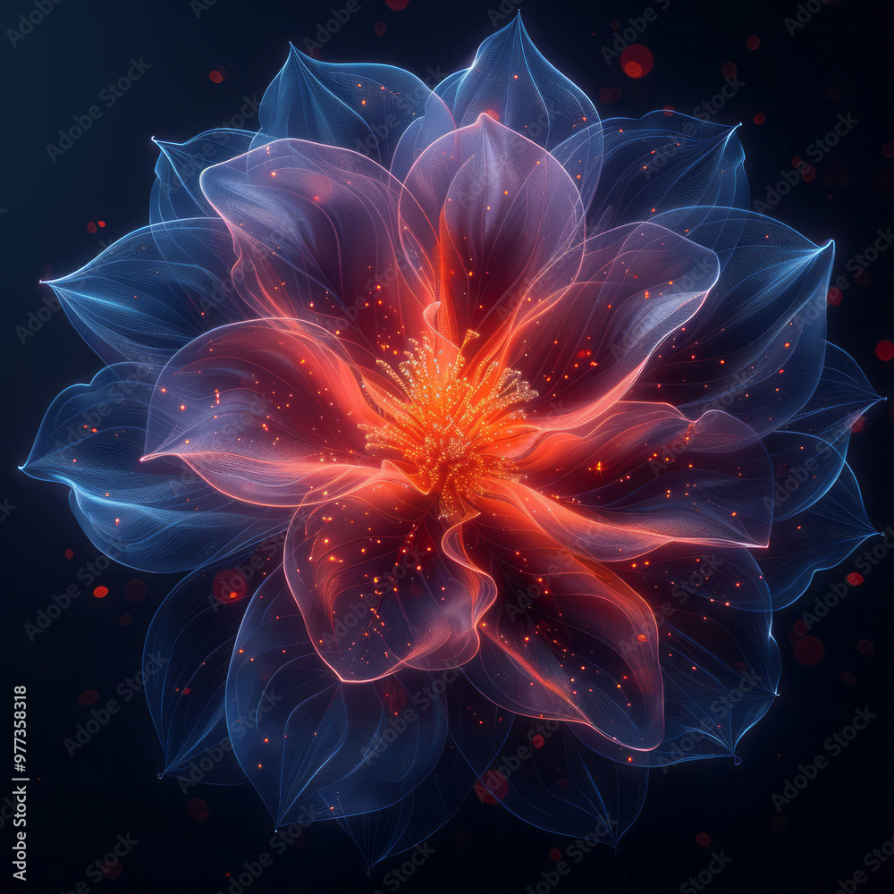 A wireframe design of an abstract geometric flower, with each petal formed by intersecting lines, A wireframe design of an abstract geometric flower, with each petal formed by intersecting lines,