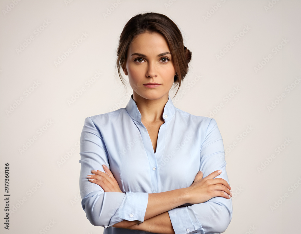 Buisness Woman with crossed arms and White Background Buisness Woman with crossed arms and White Background