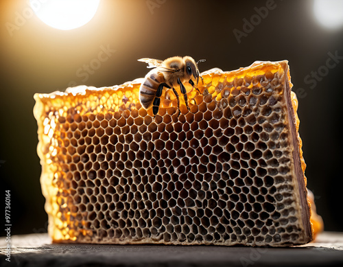 bees on honeycomb, bee on honeycomb, bees in the hive photo