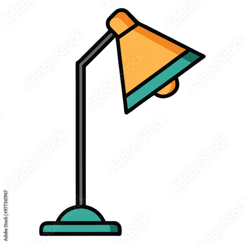 Desk lamp icon illustration isolated on a white background
