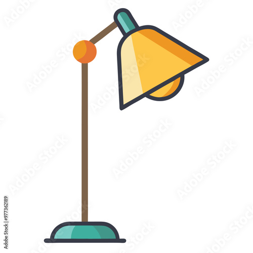 Desk lamp icon illustration isolated on a white background
