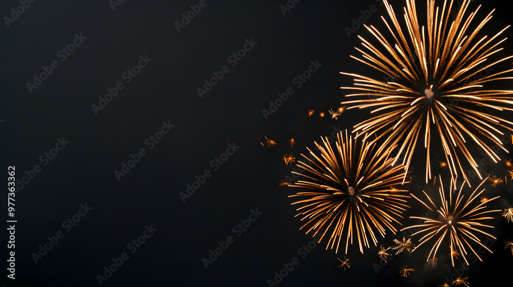 Fireworks Border on a Black Background, Celebratory Display and Festive Decoration Fireworks Border on a Black Background, Celebratory Display and Festive Decoration