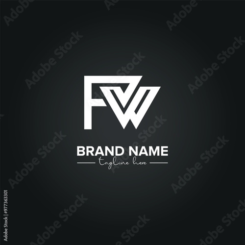 Abstract FW WF Letters Monogram Logo Design. Initial Vector Template.