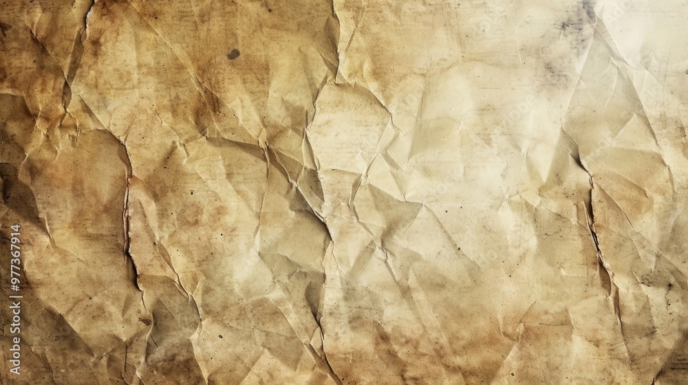 Old crumpled and stained brown paper texture background. Vintage and grunge concept for design. Old crumpled and stained brown paper texture background. Vintage and grunge concept for design.