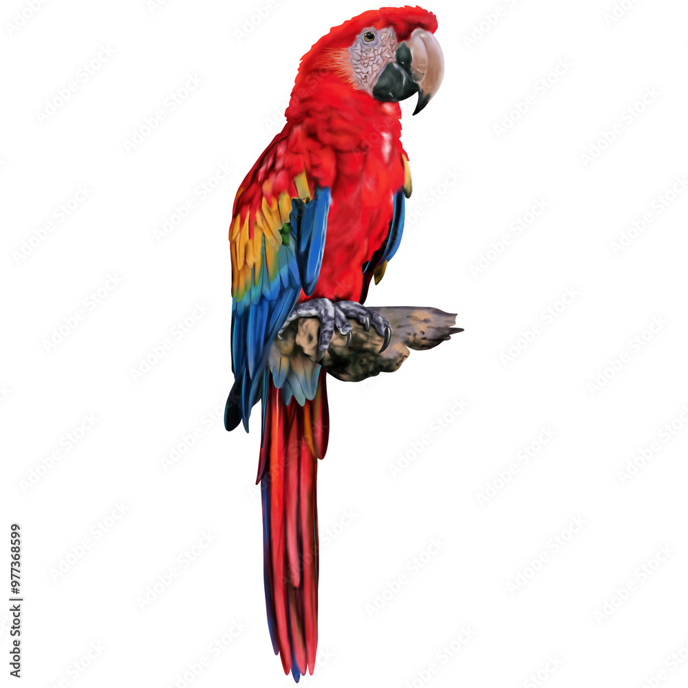 Hand drawn watercolor of parrot animal isolated on transparent background. Hand drawn watercolor of parrot animal isolated on transparent background.