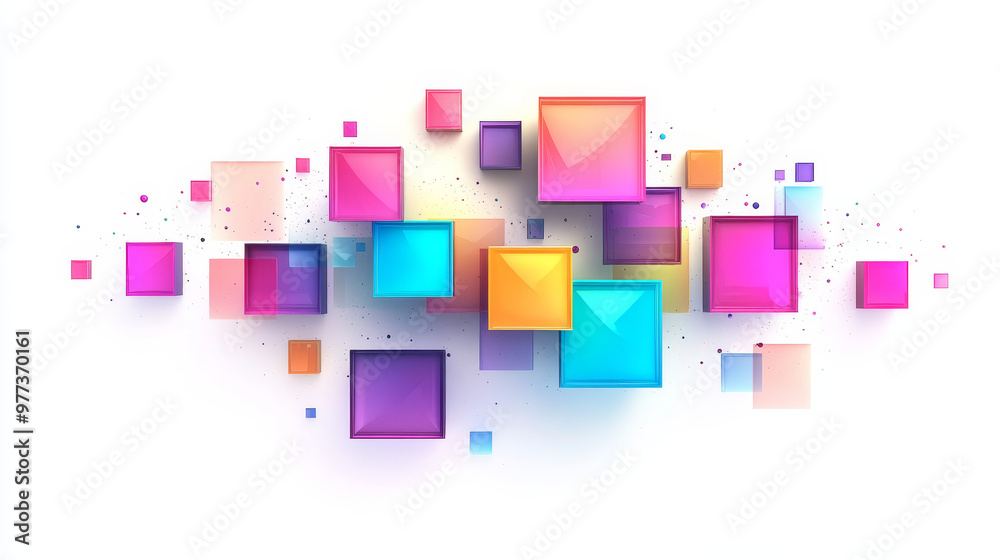 “3D colorful squares and rectangles on a white background, featuring glass morphism style. Art geometric shapes that serve as abstract vector design elements.” “3D colorful squares and rectangles on a white background, featuring glass morphism style. Art geometric shapes that serve as abstract vector design elements.”