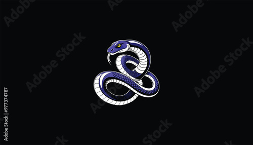  Indigo Snake on Forest Floor – White Outline, Black Background