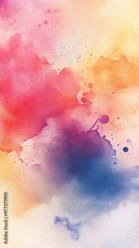 A vibrant watercolor blend showcasing hues of pink, orange, and blue, perfect for artistic and creative projects.
