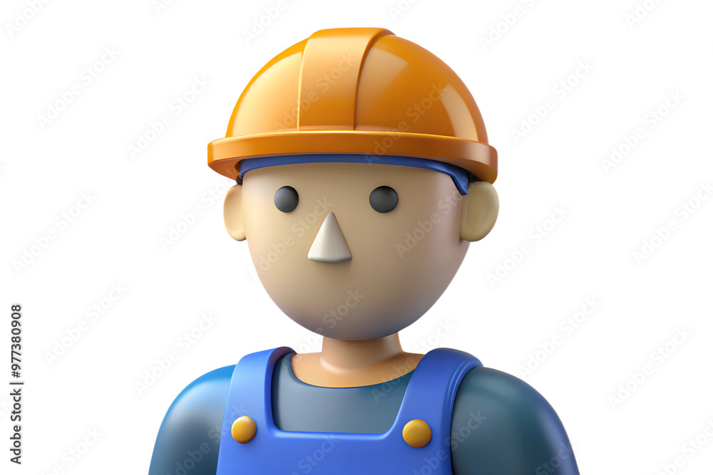 3d worker builder with helmet 3d worker builder with helmet
