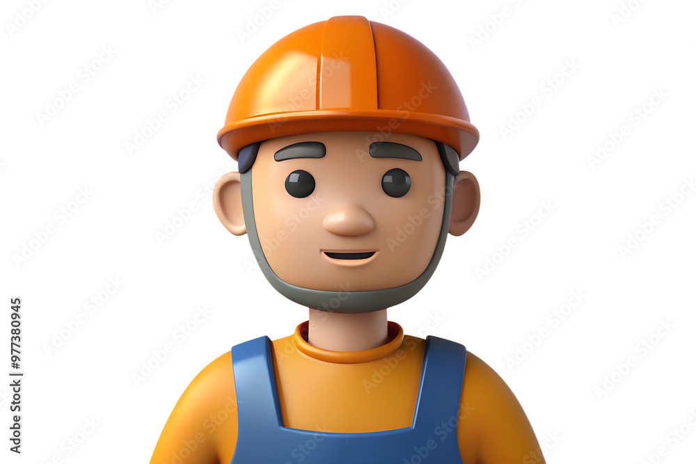3d worker builder with helmet 3d worker builder with helmet