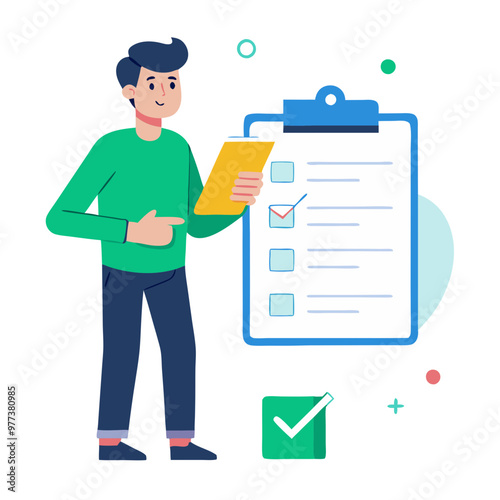 Set of Flat Clipboard Icons with Checkmarks and Checklists for Business and Office Use This describes the content and context clearly, 