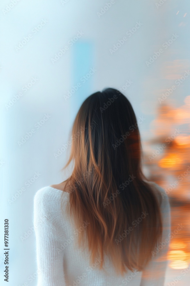 Close-up portrait of a young woman with tousled hair and soft lighting Close-up portrait of a young woman with tousled hair and soft lighting