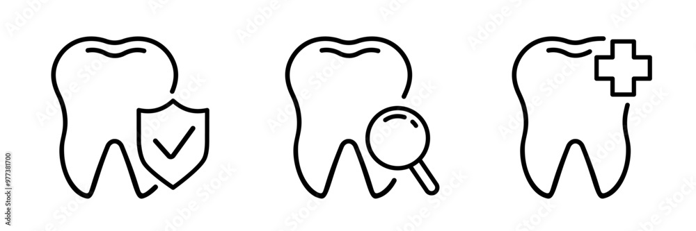 Tooth icon set. Dental icons Tooth icon set. Dental icons
