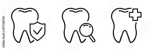 Tooth icon set. Dental icons