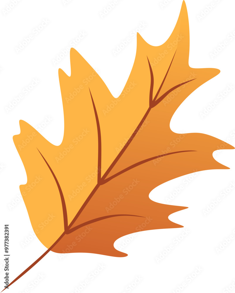 Obraz premium Handdrawn Organic Autumn Leaf