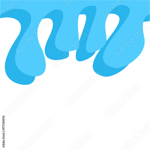 Dripping water isolated on transparent background. Blue paint.