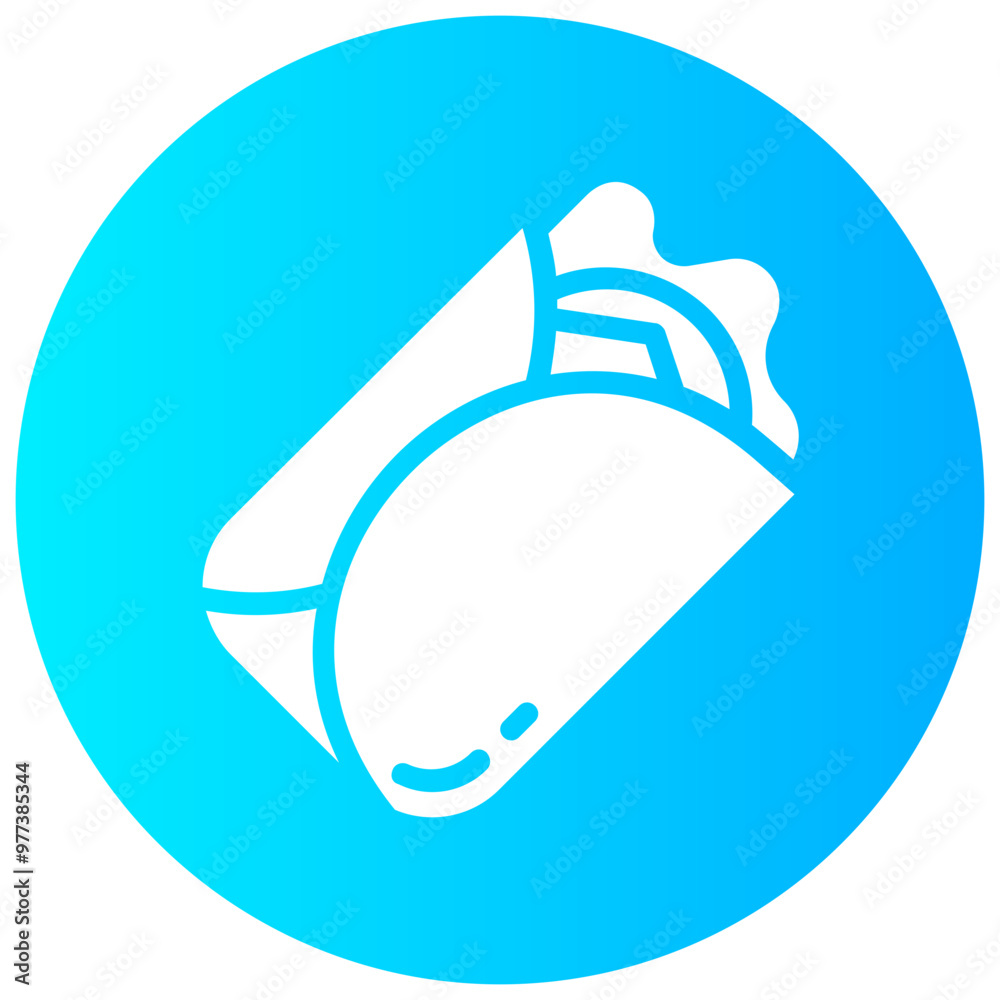 burrito round glyph vector icon burrito round glyph vector icon