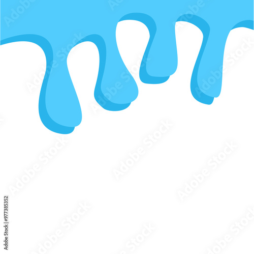 Dripping water isolated on transparent background. Blue paint.