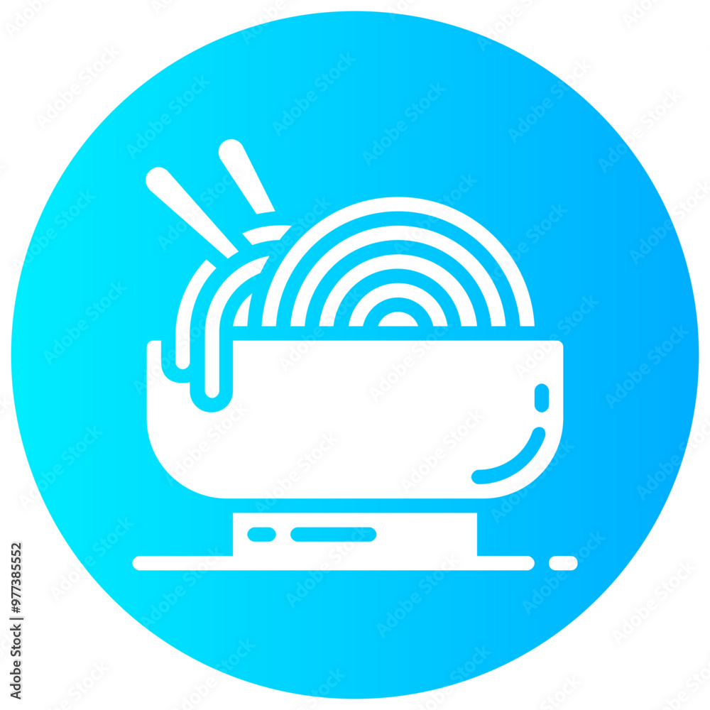 noodle round glyph vector icon