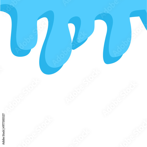 Dripping water isolated on transparent background. Blue paint.